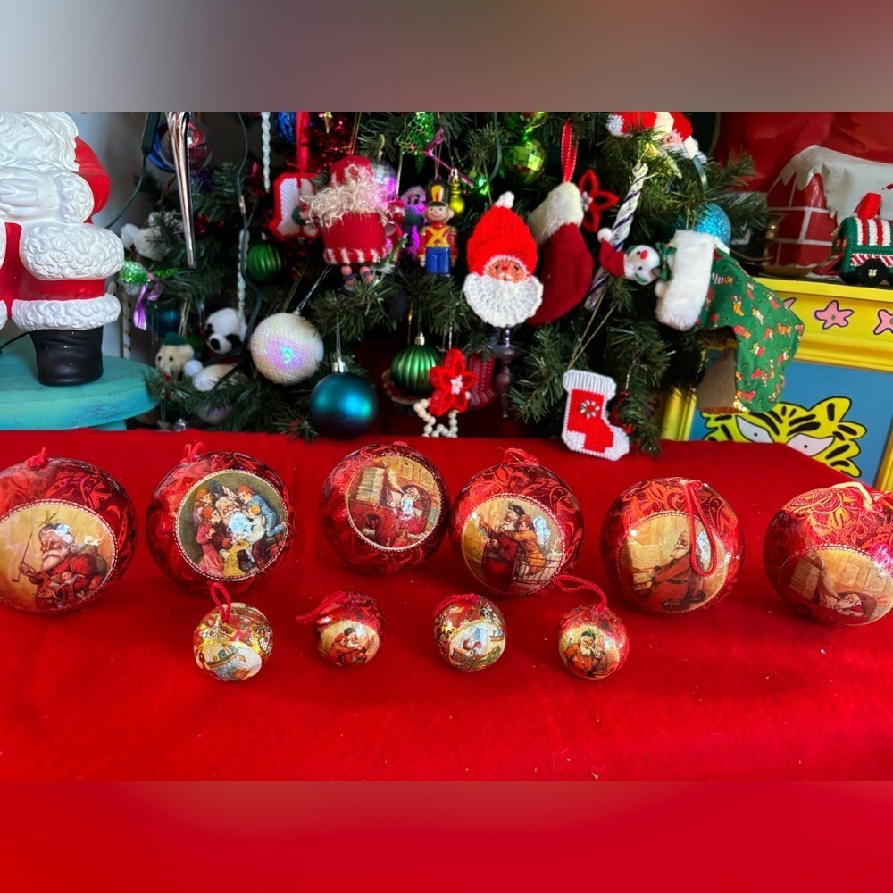 Vintage Papier Mache Ornaments Lot 10